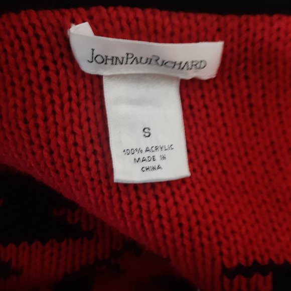 John Paul Richard Aztec Sweater Vest Reversible Waterfall Front Women sz Small - Picture 2 of 4